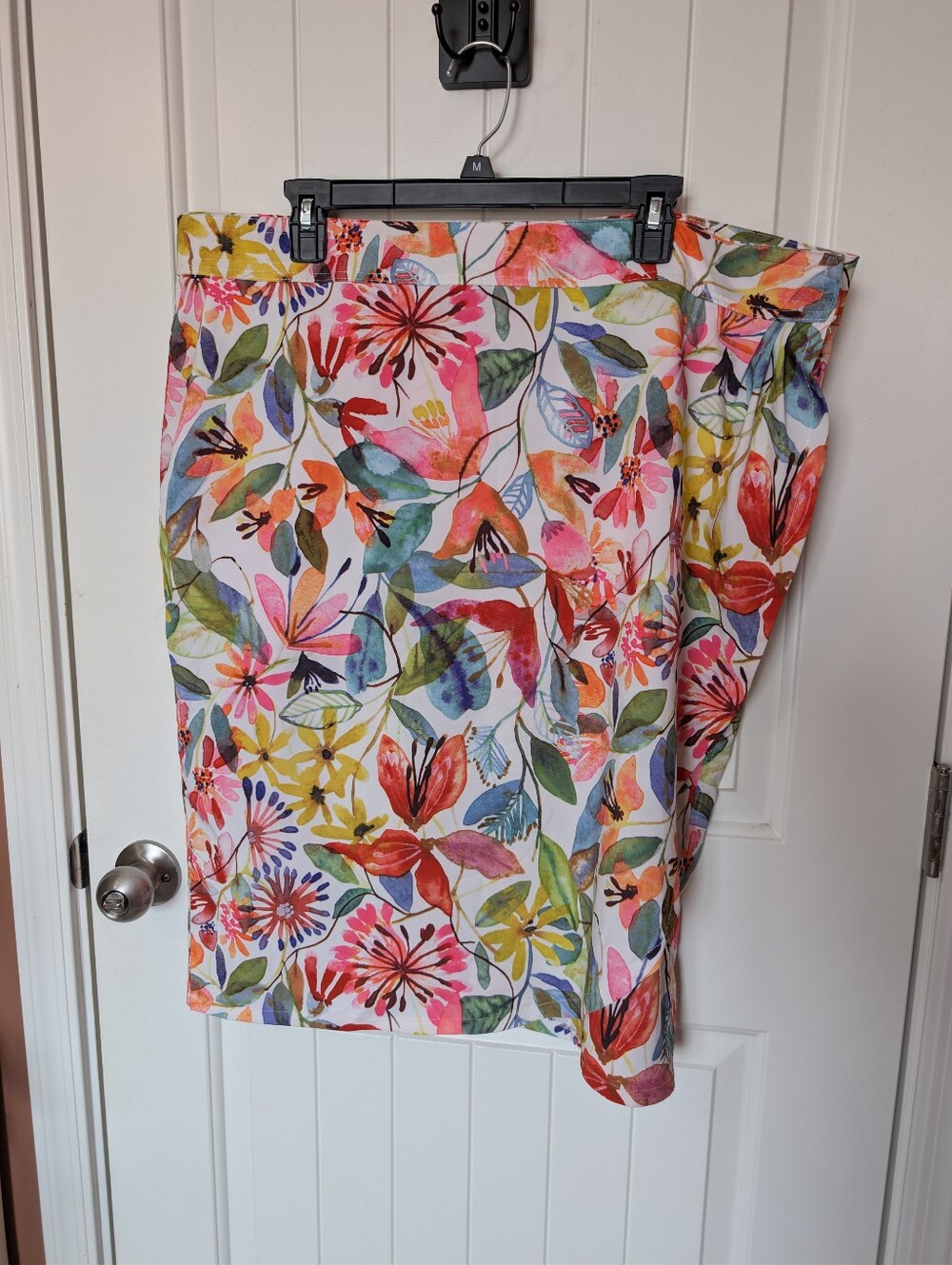 NWOT Ripskirt Hawaii Wildflower Watercolor Length 3 Wrap Skirt XXLarge Wht/Pink